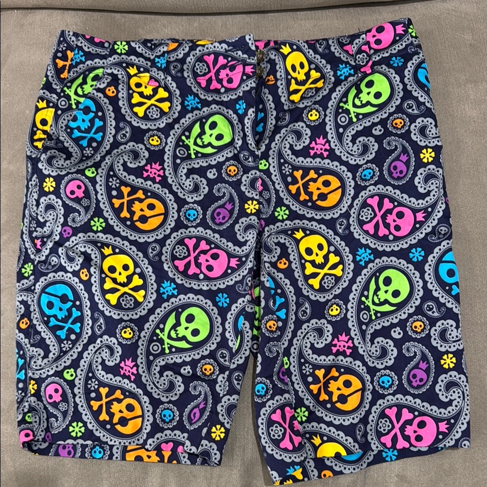 Loudmouth Athletic Shorts Black and Green Vibrant Design